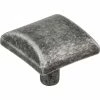 Wholesale ⌛ Hardware Resources Glendale 1 in. Square Cabinet Knob with 2-Screw in Distressed Antique Silver 💯 -Hardware Resources Sales Query 1005
