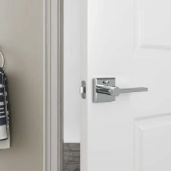 Outlet 👍 Premier Flat Bar Lever Privacy Door Lock in Polished Chrome ⭐ -Hardware Resources Sales Query 105