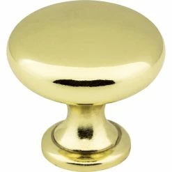 Hot Sale 🎁 Hardware Resources Madison 1-3/16 in. Cabinet Knob with Screw in Polished Brass ❤️