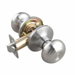 Best deal 👏 Ridged Flat Ball Knob Passage Door Lock in Satin Nickel 👏