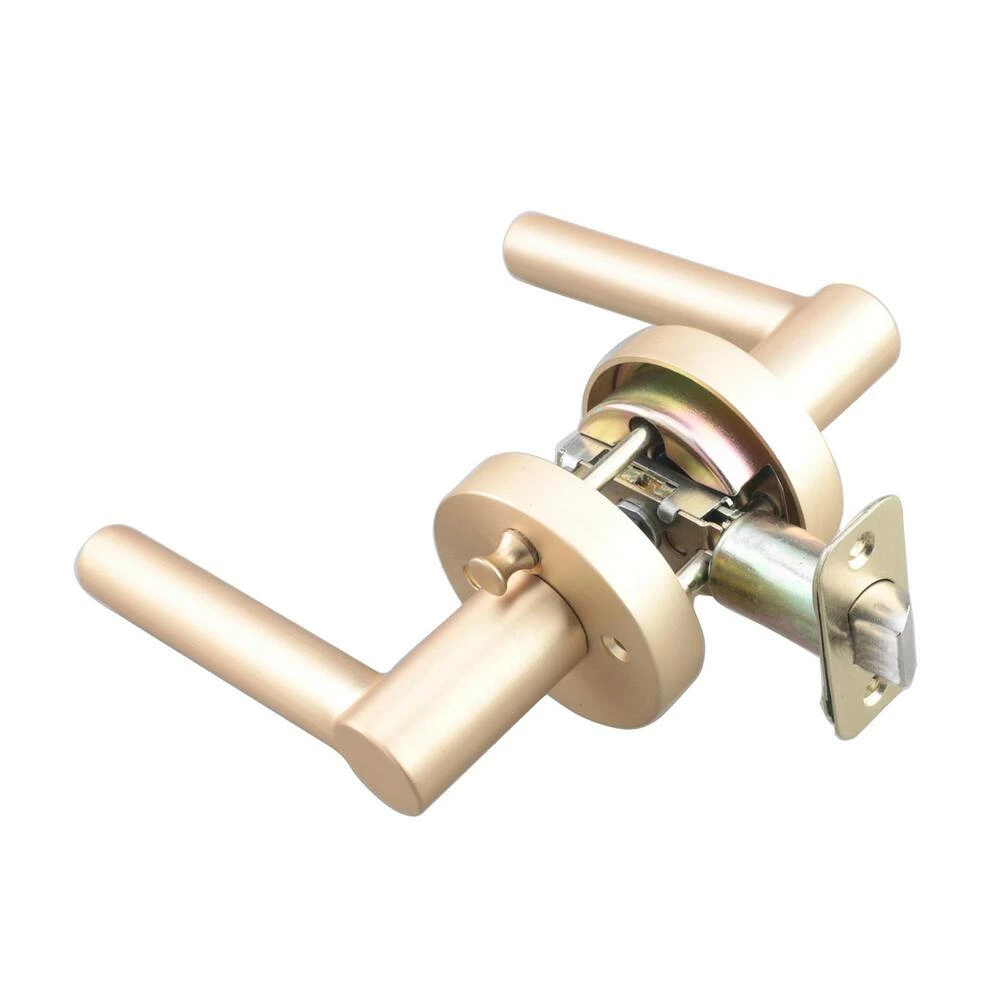 Budget โจ Premier Round Rod Lever Privacy Door Lock in Brushed Gold ๐คฉ 4 Budget โจ Premier Round Rod Lever Privacy Door Lock in Brushed Gold ๐คฉ - Image 2