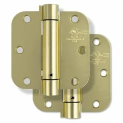 Discount 🛒 Westcraft 3-1/2 in. Steel Spring Door Hinge in Satin Brass (Pack of 2) 🔔