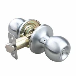 Brand new ❤️ Ball Knob Entrance & Deadbolt Lock in Satin Chrome ⭐ -Hardware Resources Sales Query 283