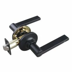 Cheap ✨ Flat Bar Lever Passage Door Lock in Matte Black ✨
