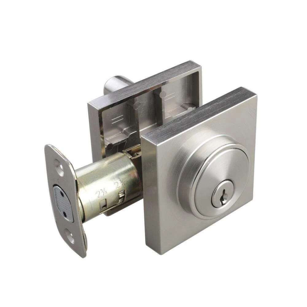 Wholesale โ๏ธ Premier Square Single Cylinder Deadbolt in Satin Nickel ๐ฏ 3 Wholesale โ๏ธ Premier Square Single Cylinder Deadbolt in Satin Nickel ๐ฏ