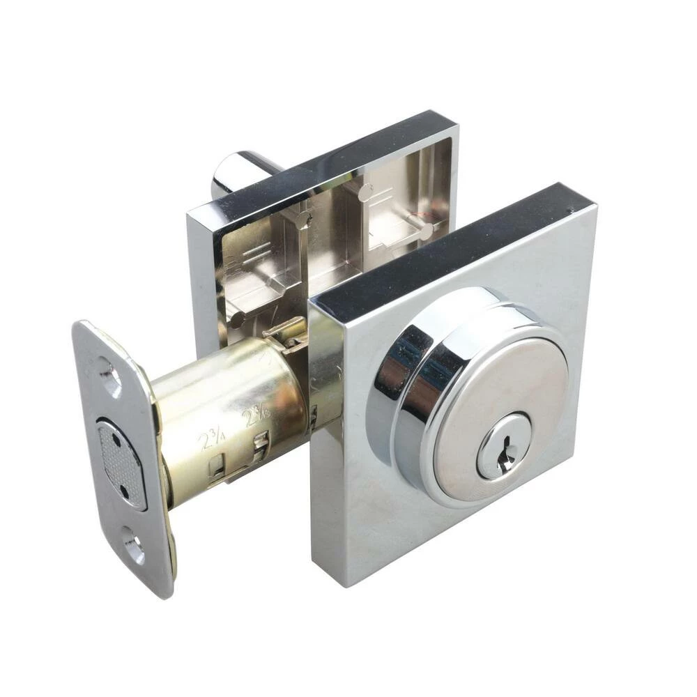 Discount ๐ฅ Premier Square Single Cylinder Deadbolt in Polished Chrome ๐ 3 Discount ๐ฅ Premier Square Single Cylinder Deadbolt in Polished Chrome ๐