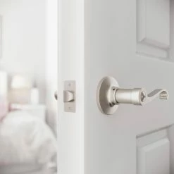 Best Pirce ✔️ Closed Scroll Lever Privacy Door Lock in Satin Nickel 🔥 -Hardware Resources Sales Query 381