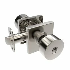 Buy ⌛ Shaker Knob Privacy Door Lock, Square Rosette in Satin Nickel 😉