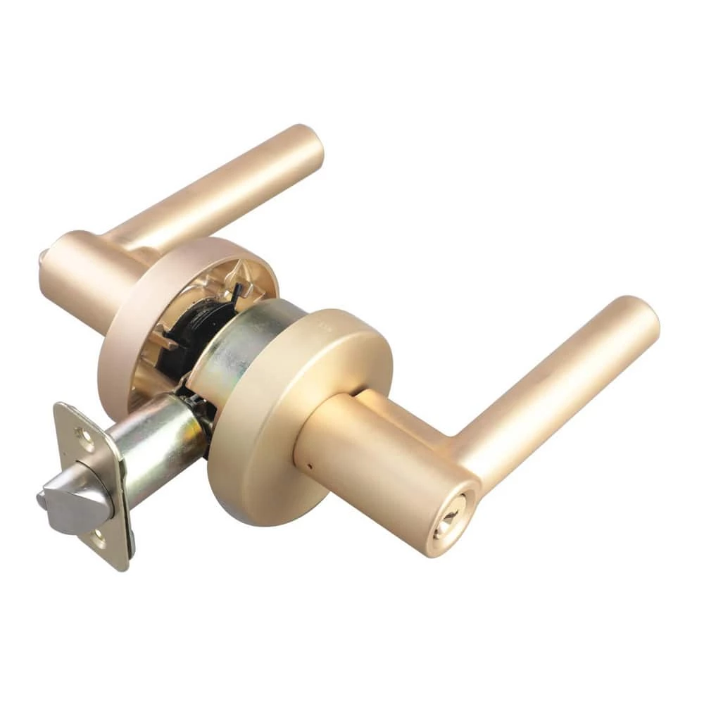 Brand new ๐ฅฐ Premier Round Rod Lever Entrance Door Lock in Brushed Gold ๐ 3 Brand new ๐ฅฐ Premier Round Rod Lever Entrance Door Lock in Brushed Gold ๐