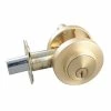 Budget 👍 Premier Round Single Cylinder Deadbolt in Brushed Gold 🔔