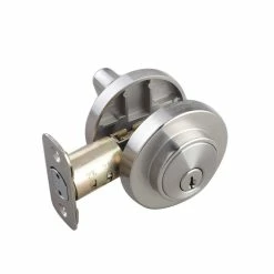 Outlet 💯 Premier Round Single Cylinder Deadbolt in Satin Nickel 🛒