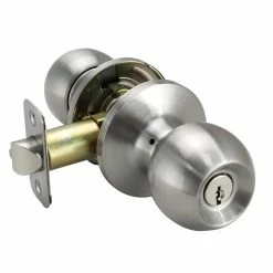 New 🤩 Ball Knob Entrance Lock in Satin Nickel 🔥