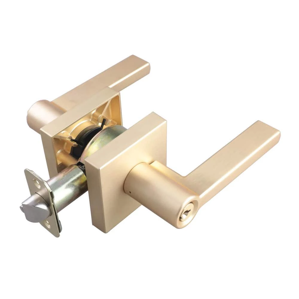 Deals 🤩 Premier Flat Bar Lever Entrance Door Lock in Brushed Gold 👏 3 Deals 🤩 Premier Flat Bar Lever Entrance Door Lock in Brushed Gold 👏