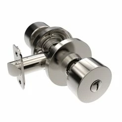 Best deal 🌟 Shaker Knob Privacy Door Lock, Round Rosette in Satin Nickel 🛒