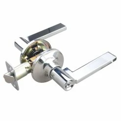 Coupon 💯 Flat Bar Lever Entrance Door Lock in Polished Chrome 😍