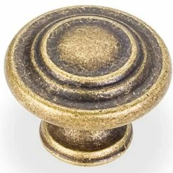 Wholesale 🥰 Hardware Resources Arcadia 1-1/4 in. Cabinet Knob with Screw in Lightly Distressed Antique Brass 🛒