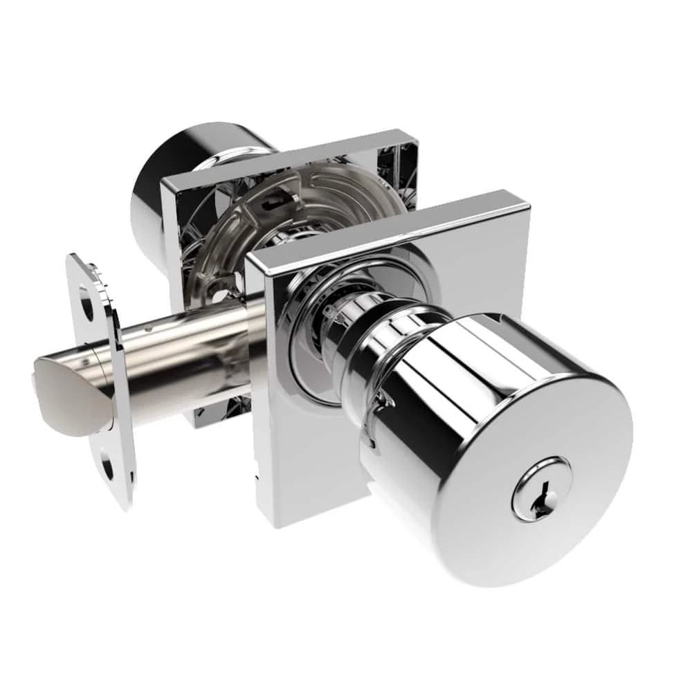 Cheapest ⌛ Shaker Knob Entrance Door Lock, Square Rosette in Polished Chrome ✔️ 3 Cheapest ⌛ Shaker Knob Entrance Door Lock, Square Rosette in Polished Chrome ✔️