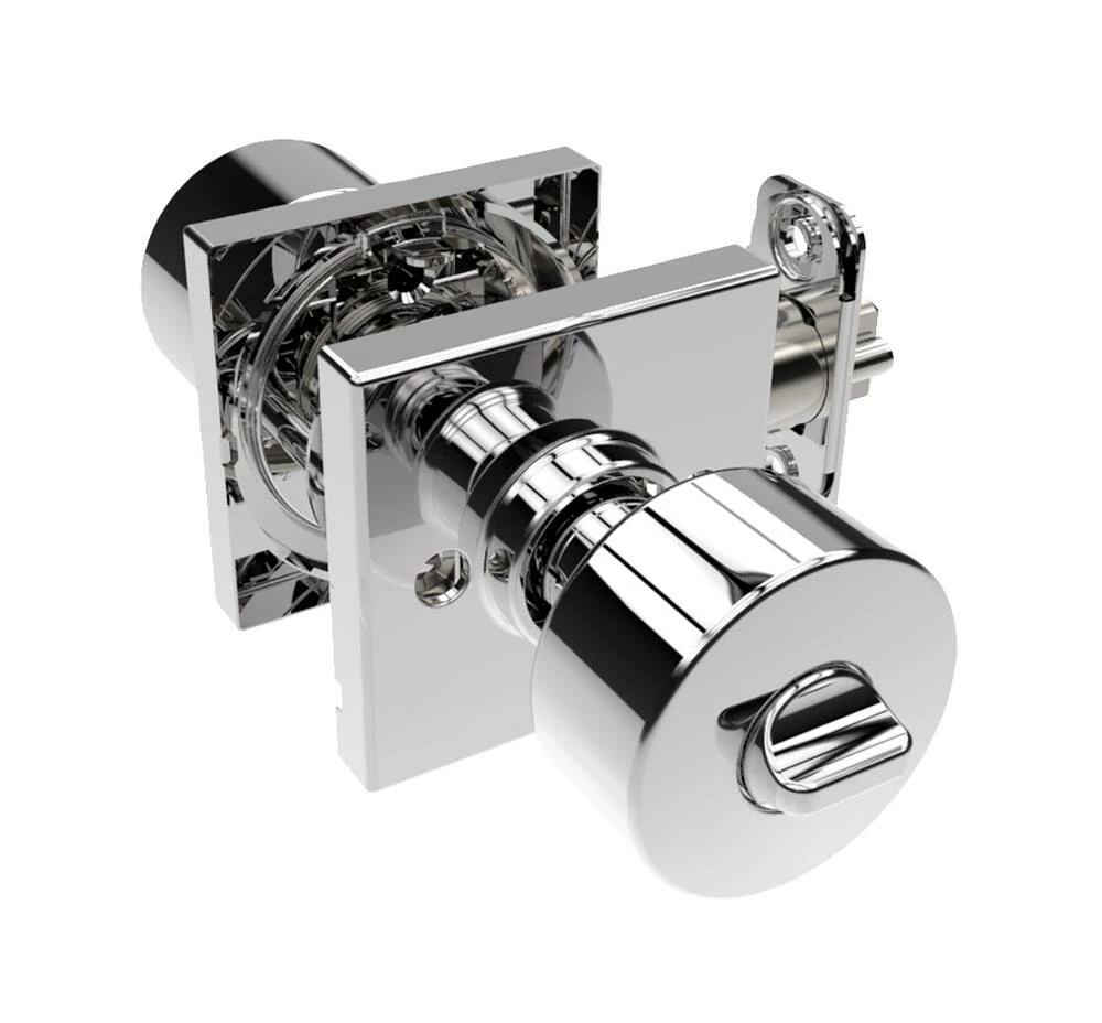 Cheapest ⌛ Shaker Knob Entrance Door Lock, Square Rosette in Polished Chrome ✔️ 4 Cheapest ⌛ Shaker Knob Entrance Door Lock, Square Rosette in Polished Chrome ✔️ - Image 2