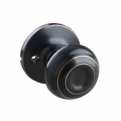 Deals 😀 Ridged Flat Ball Dummy Door Knob in Oil Rubbed Bronze 🎉