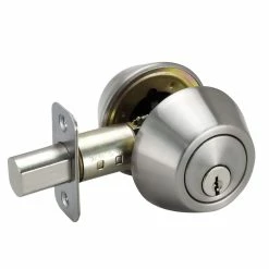 Outlet 🛒 Deadbolt Lock Double Cylinder in Satin Nickel 🎁