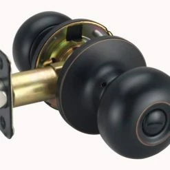 Best Sale ❤️ Flat Ball Knob Privacy Door Lock in Oil Rubbed Bronze 😍