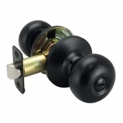 Cheap 🔥 Flat Ball Knob Privacy Door Lock in Matte Black 👏