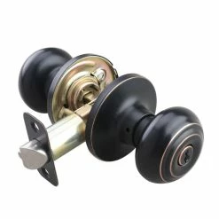 Buy 👍 Ridged Flat Ball Knob Entrance Lock in Oil Rubbed Bronze 🌟