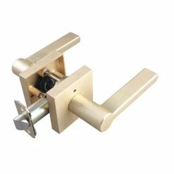 Best deal ⌛ Premier Flat Bar Lever Privacy Door Lock in Brushed Gold 🔥