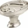 Promo ✔️ Hardware Resources Regency 1-5/8 in. Floral Oval Cabinet Knob in Satin Nickel ✔️