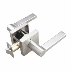 Hot Sale 😉 Premier Flat Bar Lever Privacy Door Lock in Satin Nickel ❤️